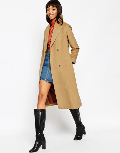 Coat in Midi with Stab Stitch Detail