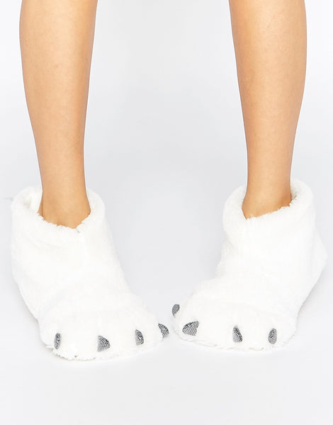 New Look Fluffy Big Foot Slippers