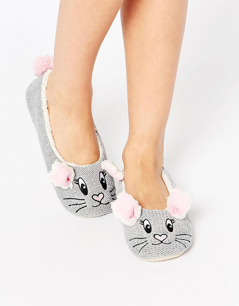 Cat Velvet Ballet Slippers